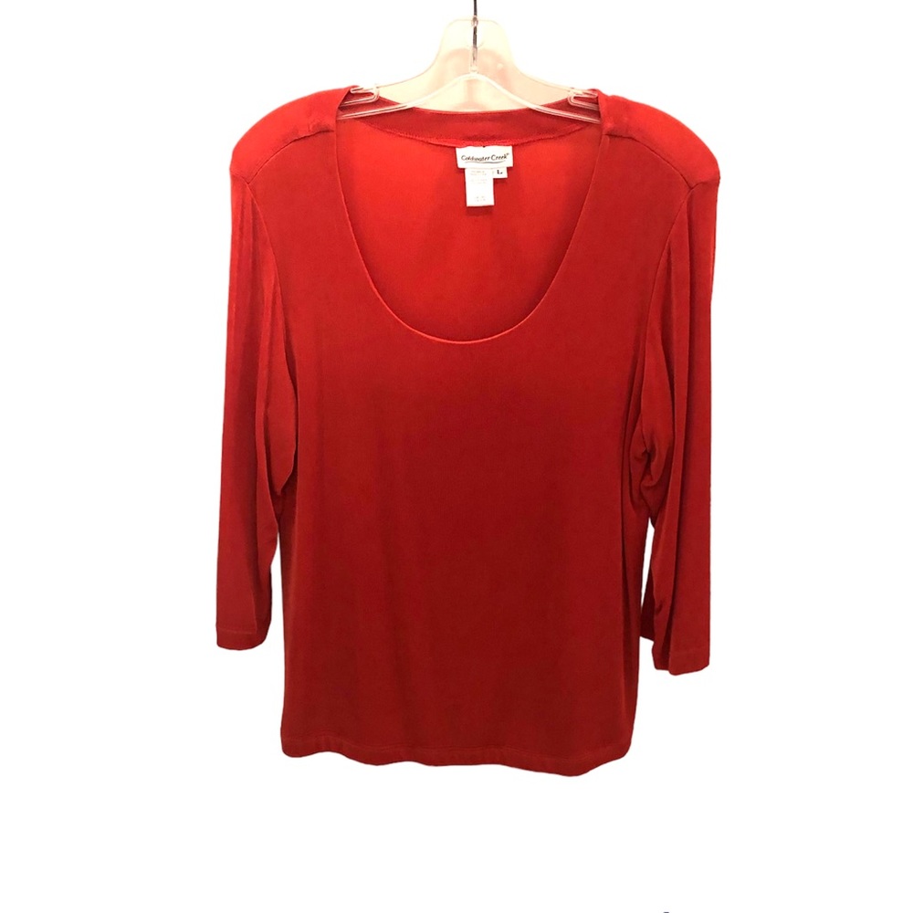COLDWATER CREEK Scoop Neck Coral Pullover
